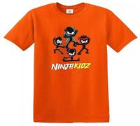 Ninja Kidz T-Shirt Funny Unisex Kids Boys Girls Gift Present Novelty Top Tee(Orange,12-14 Years)