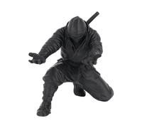 Ninja Kneeling Knight Pen Holder, 3D Printed Armour Figurine, Black, Desktop Stand, Office Decor, 9cm x 7.86cm (1)