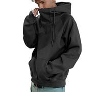 Ninja Men's Turtleneck Hip Hop Fleece Pullover Hoodie Sweater Sweatshirt with Hood Oversize Urban Hoodie Black Sweatshirts with Hood Pullover for Men, black, M