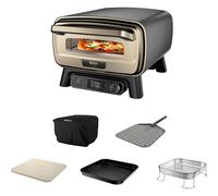Ninja Artisan Electric Outdoor Pizza Oven & Air Fryer with Cover - Black & Gold