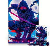 Ninja Moonlight Hard Jigsaw Puzzle for Adults 1000 Pieces Solid Logic Toy Simple Fun Precision Cut (38x26cm)