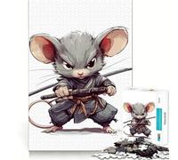 Ninja Mouse Warrior Jigsaw 1000 Pieces for Adults Cognitive Toy Bonding Time Pattern Assembly Santa Wish Item (38x26cm)