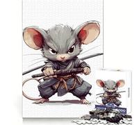 Ninja Mouse Warrior Jigsaw 1000 Pieces for Adults Cognitive Toy Bonding Time Pattern Assembly Santa Wish Item (38x26cm)