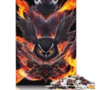 Ninja Owl in Flames 500 Piece Jigsaw Puzzles for Adults, Puzzle for Teenagers, Family Entertainment Toys 500pcs (52x38cm)