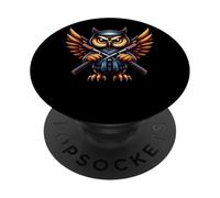 Ninja Owl Unleashing Warrior Spirit PopSockets Adhesive PopGrip