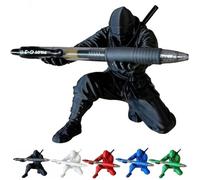 Ninja Pen Holder, Ninja Warrior Pen Holder with Sword and Weapon Accessories, 2026 New 3D Printed Desk Sculpture Unique Creative Stationery Gift for Office Home Classroom (Black)