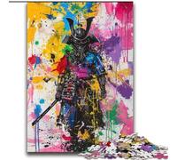 Ninja Samurai Oil Painting Jigsaw Puzzles for Teenagers, Challenging Game Toys Wall Decoration Unique Birthday And Xmas Gifts (70x100cm)