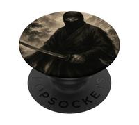 Ninja Samurai Warrior Katana Kimono Zen Sumi-E Vintage PopSockets Adhesive PopGrip