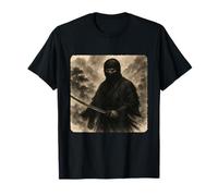 Ninja Samurai Warrior Katana Kimono Zen Sumi-E Vintage T-Shirt