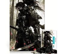 Ninja Samurai Watercolor Jigsaw Puzzles for Adults 1000 Pieces Strengthen Memory Family Bond Clean Edge Birthday Gift (38x26cm)