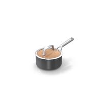 Ninja Extended Life 16cm Ceramic Saucepan with lid, Non-Stick (No PFAs, PFOAs, Lead or Cadmium), Induction Compatible, Stainless Steel Handle, Oven Safe to 285°C, Terracotta & Grey, CW90216UK