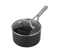 Ninja ZEROSTICK Essentials Cookware 18cm Saucepan with Glass Lid, Non-Stick, Long Lasting Forged Aluminium Saucepan, Induction Compatible, Oven Safe to 260°C, Black C10218UK