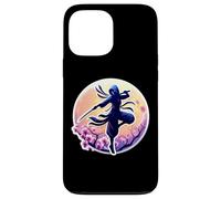 Ninja Silhouette Moonlight Cherry Blossoms Japanese Samurai Case for iPhone 13 Pro Max