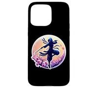 Ninja Silhouette Moonlight Cherry Blossoms Japanese Samurai Case for iPhone 15 Pro Max