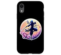 Ninja Silhouette Moonlight Cherry Blossoms Japanese Samurai Case for iPhone XR