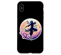 Ninja Silhouette Moonlight Cherry Blossoms Japanese Samurai Case for iPhone XS Max