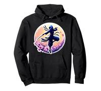 Ninja Silhouette Moonlight Cherry Blossoms Japanese Samurai Pullover Hoodie