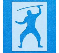 Ninja Silhouette Stencil, Mylar Airbrush Painting Wall Art Crafts
