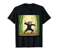 Ninja Sloth Practicing Martial Arts in a Bamboo Forest T-Shirt