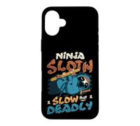 Ninja Sloth Slow But Deadly Sloth Lover Case for iPhone 16 Plus