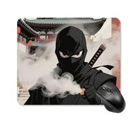 Ninja Smoke Stealth Mouse Pad Cute Square Mouse Mat Leather Non-Slip Rubber Base Mousepad Waterproof Computer Mouses Pad for Laptop Wireless Mouses Keyboard Home Office 25 * 30cm