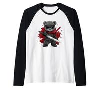 Ninja Teddy Bear Raglan Baseball Tee