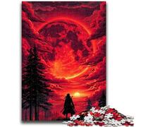 Ninja Under The Blood Moon 1000 Piece Jigsaw Puzzles for Teenagers,Challenging Game Gifts for Is Ideal As A Gift for The Whole Family (50x75cm)