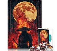 Ninja Under The Moon Jigsaw Puzzles for Adults 1000 Piece Puzzle,Challenging Game And Family Play for Is Ideal As A Gift for The Whole Family (38x26cm)