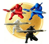 Ninja Warrior Pen Holder With Sword And Weapon Accessories,3D Printed samurai pen holder Creative Ninja Desk Organizer with Sword,Accessories (Red, blue, white, black)