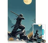 Ninja Warrior Under Moonlight Jigsaw Puzzles 1000 Piece for Teenagers Reason Skill Toy Serene Time Exact Cut Amazing Present (38x26cm)