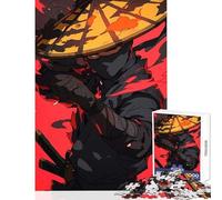 Ninja Warrior with Katana And Hat Jigsaw Puzzles 1000 Pieces for Adults Peaceful Calm Stress Relief Mindful Peaceful Leisure Game (38X52cm)