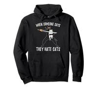 Ninja with Cat When Someone Says They Hate Cats Pullover Hoodie