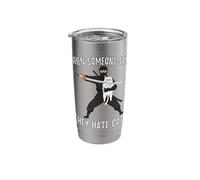 Ninja with Cat When Someone Says They Hate Cats Stainless Steel Insulated Tumbler