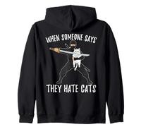 Ninja with Cat When Someone Says They Hate Cats Zip Hoodie