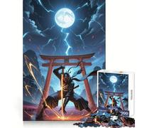Ninja with Glowing Sword Hard Jigsaw Puzzle for Adults 1000 Pieces Smart Game Home Enjoy Image Assembly Festive Gift (38x52cm)