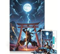 Ninja with Glowing Sword Jigsaw Puzzles for Adults1000 Pieces Recall Upgrade Peaceful Time Tight Cut Santa Wish List (50x75cm)