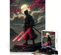Ninja with Glowing Swords Under Moonlight Jigsaw Puzzles 1000 Pieces for Teenagers Brain Skill Family Joy Exact Edge Memorable Gift (50x75cm)