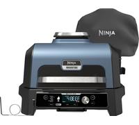 NINJA Woodfire Pro Connect XL OG903UK Outdoor Electric BBQ Grill & Smoker with Cover Black & Blue