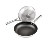 Ninja ZEROSTICK 2-Piece Frying Pan Set, Stainless Steel Cookware, Long Lasting Non Stick, Frying Pans 2-Piece Set 24cm/28cm, Dishwasher Safe Induction Compatible, Stainless Steel C62200UK