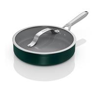 Ninja ZEROSTICK Ceramic Pro 26 cm Sauté Pan with Glass Lid, Scratch Resistant, Made PTFE-Free, All Hob Compatible, Green, CW30126UKGN