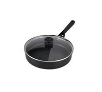 Ninja ZEROSTICK Classic Cookware 26cm Sauté Pan, Non-Stick, Long Lasting Aluminium Sauté Pan, Induction Compatible, Oven Safe to 180°C, Glass Lid, Black CW50126UK