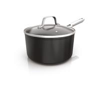 Ninja ZEROSTICK Essentials Cookware 20cm Saucepan with Glass Lid, Non-Stick, Long Lasting, Forged Aluminium, Induction Compatible, Oven Safe to 260°C, Black C10220UK