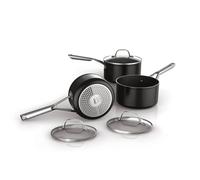 Ninja ZEROSTICK Essentials Cookware 3-Piece Saucepan Set with Glass Lids, Non-Stick, Long Lasting, Forged Aluminium Pan Set, Induction Compatible, Ove