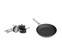 Ninja ZEROSTICK Stackable Cookware 3-Piece Pan Set, Non-Stick, 3 Saucepans & ZEROSTICK Premium Cookware 28cm Frying Pan, Long Lasting, Non-Stick Hard Anodised Aluminium