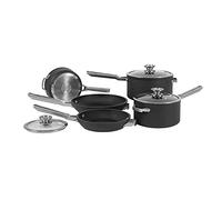 Ninja Foodi Zerostick Stackable 5 Piece Set - 16Cm Milk, 16/18/20Cm Saucepan & 24Cm Frying Pan Charcoal