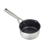 Ninja ZEROSTICK Stainless Steel Cookware 16cm Milk Pan, Long Lasting, Non-Stick, Induction Compatible, Oven Safe to 260°C, Cast Stainless Steel Handle C61216UK