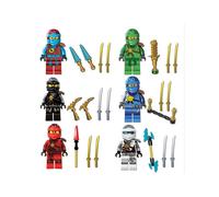 Ninjago 6-Piece Mini Figure Set - Lloyd, Jay, Kai, Cole, Nya & Zane - LEGO-Compatible ABS Figures