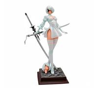 NINJAMO Nier Automata 2B Collectible Decorative Figure for Desk Bookshelf Gaming Room Office Ideal for Birthday Anniversary Valentines Day (Double White)