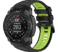 NINKI 26mm Silicone Watch Band Compatible for Garmin Instinct 3 Amoled/Solar 50mm Bands,Sport Adjustable Elastic Stretchy Light Replacement Wristband Strap for Garmin Instinct 3 50mm Black Green