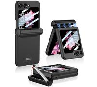 NINKI for Samsung Galaxy Z Flip 6 Case with S Pen Holder, Magnetic Hinge Protector Screen Protector for 5G - Black